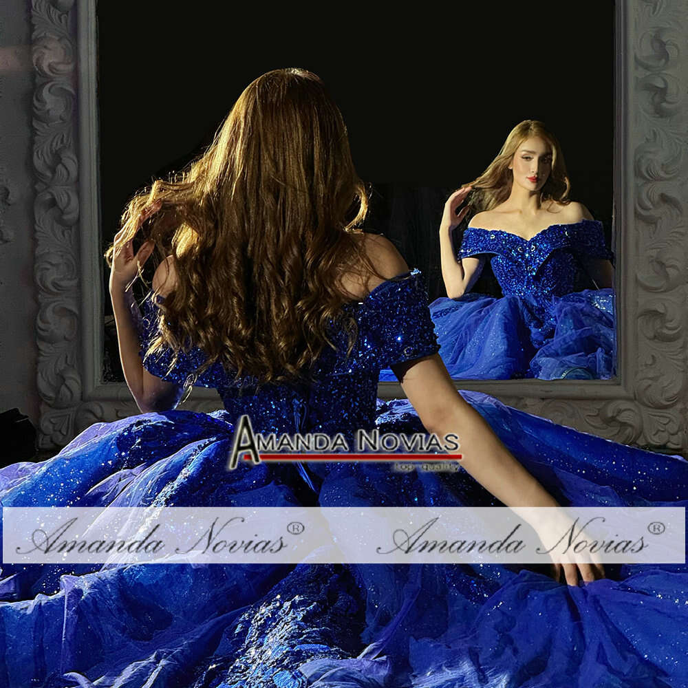 Royal Blue Off Shoulder Sixteen Girls Wedding Quinceanera Dress