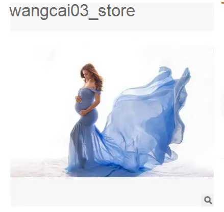 Maternity Dresses Maternity Dresses Women Pregnants Photography Props Off Shoulder Short sleeve Maternity Solid Dress robe de grossesse shooting L2409