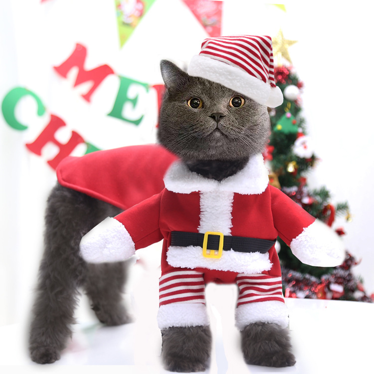 Christmas Dog Costume Outfit, Xmas Puppy Santa Claus Clothes Suits Hat Pet Dogs Cats Party New Year Funny Cosplay for Small Medium and Big Pets