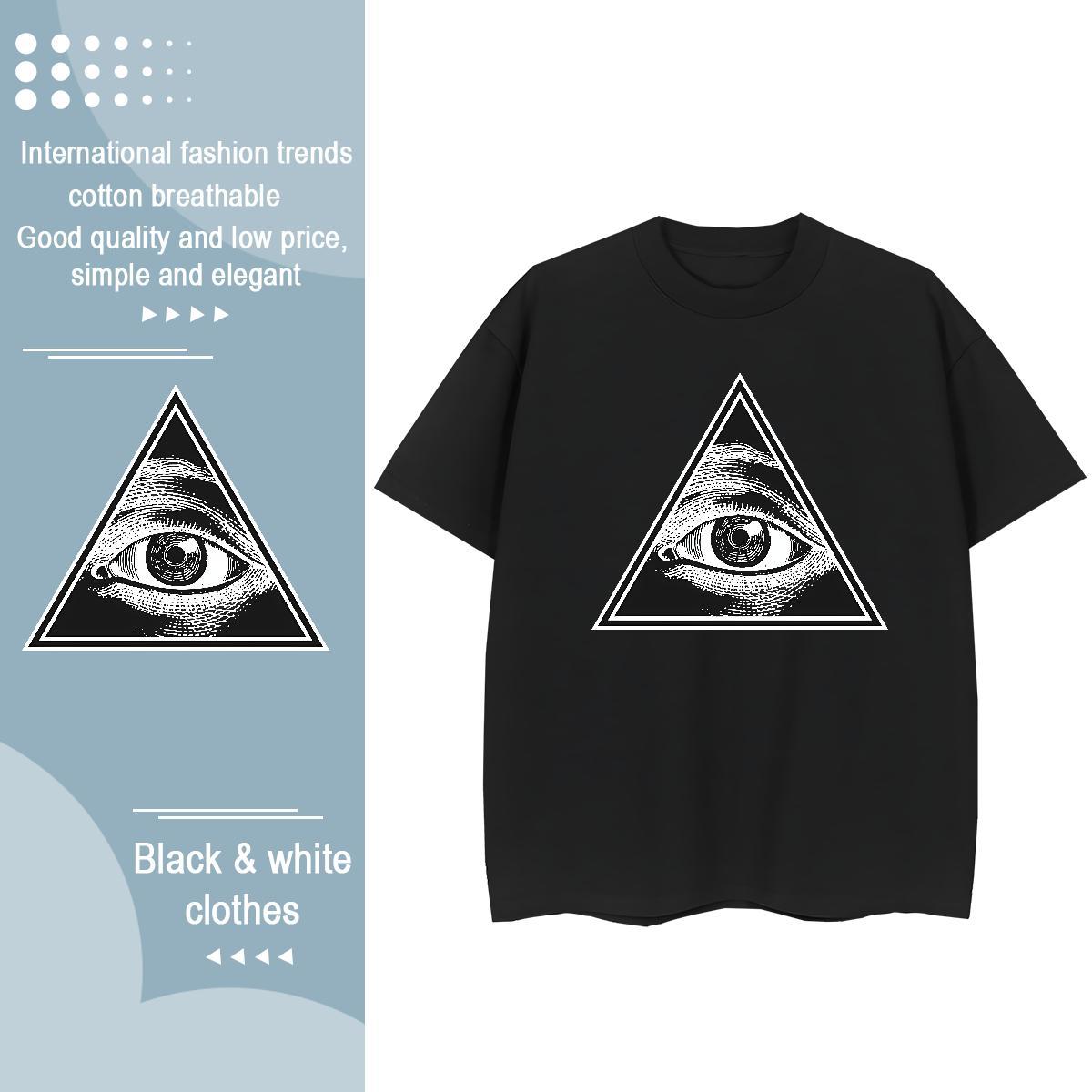 Custom Women T Shirts 230g Pure Cotton Short Sleeve O-Neck Daily Wear eye of the devil Women Tees Loose Anime Print Tee Shirt