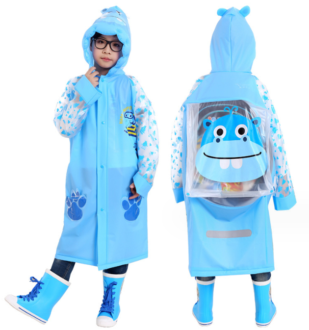 Children's raincoat with hat is durable and made of high-quality fabric