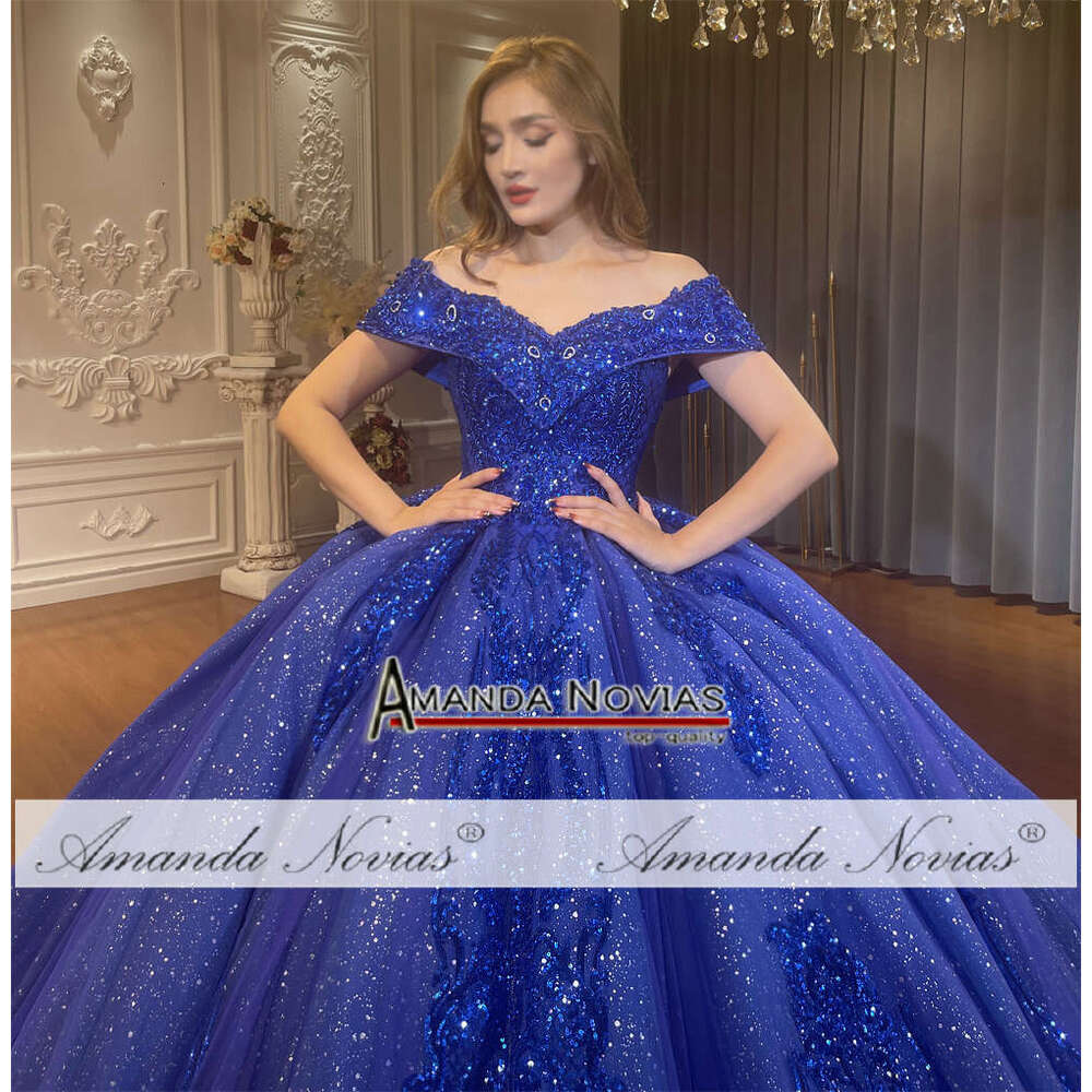 Royal Blue Off Shoulder Sixteen Girls Wedding Quinceanera Dress