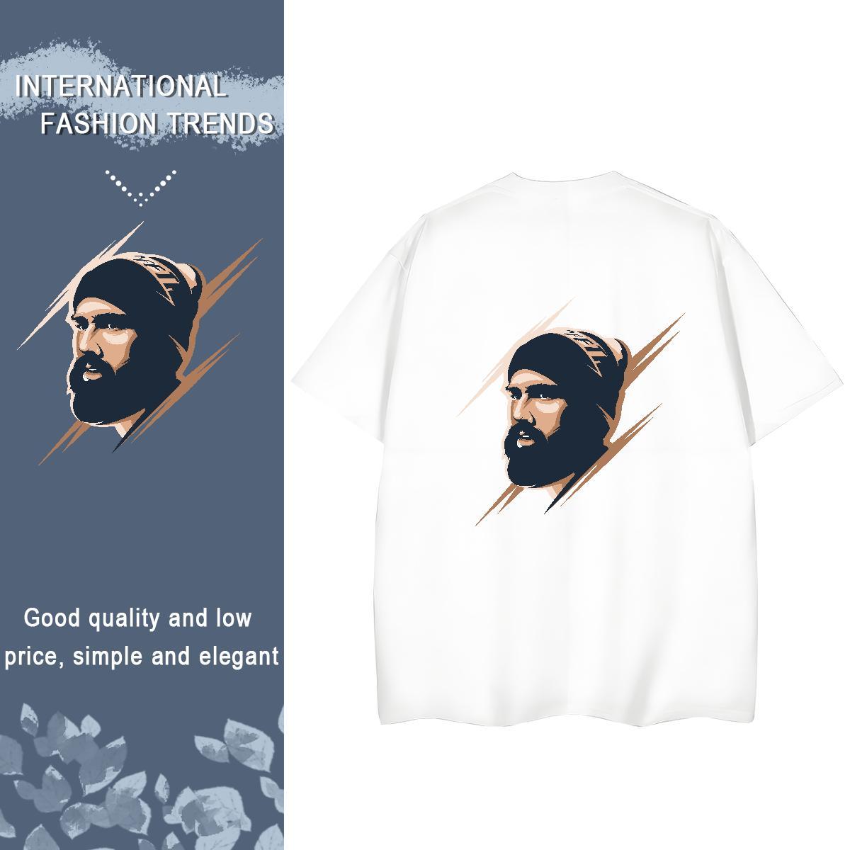 Fashion New T-Shirts 230g 100% Cotton Breathable Short Sleeve Street Wear portrait Womens Tshirts Loose Custom Print Oversized Tops Shirt