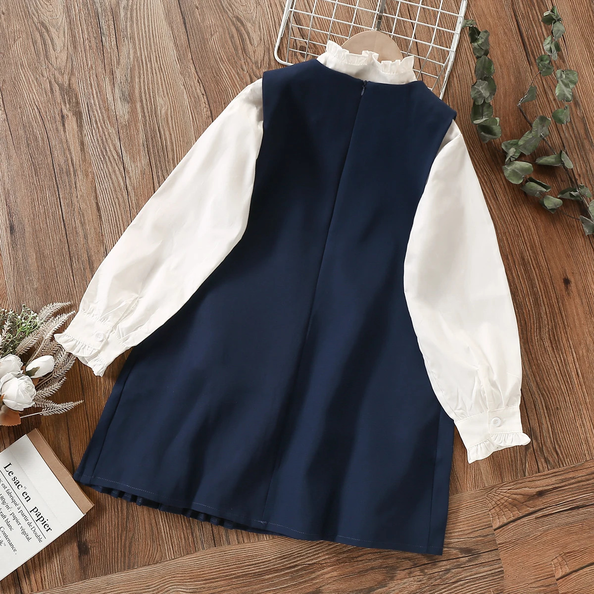 School Uniform Preparatory Girls Clothing Youth Elegant Dress Shirt 2PCS Spring and Autumn Childrens Clothing 8 10 12 13 Years Old 241008
