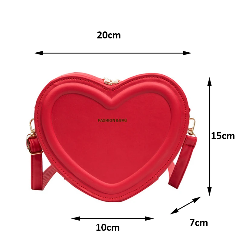 Hot Sale Solid Color Pu Leather Shoulder Bags TLXT Heart Shape Crossbody Bags For Women Fashion Small Handbags and Purse