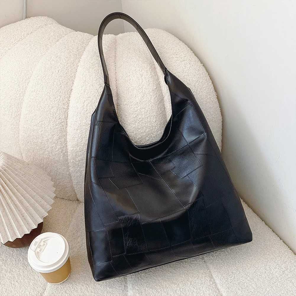 Ladies Pu Shoulder Bag Vegan Leather Tote Large Capacity Retro Handbag Casual Purse Fashion Shopper 241011
