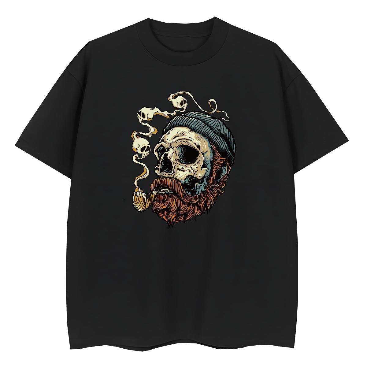 2024 Casual Womens T Shirts 230g Pure Cotton Breathable Short Sleeve Casual Sport skull Lady T shirt Nice Cartoon Anime Tops Shirt