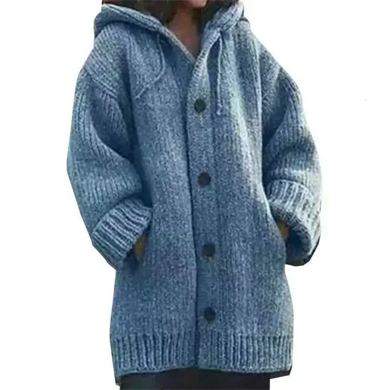 Autumn Winter Women Cardigan Sweater Coats Fashion Female Long Sleeve Vneck Loose Knitted Jackets Casual Cardigans 241007