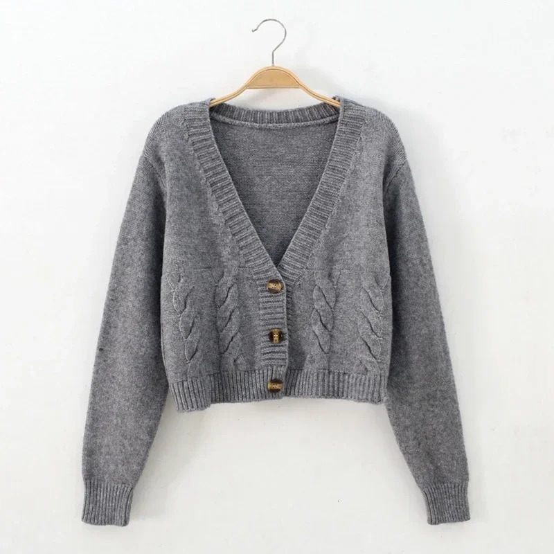 Women Cardigan Sweaters Button Knitwear Fall Winter Fashion Long Sleeve Vneck Knitted Jackets Tops Casual Female Sweater Coats 241007
