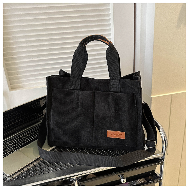 New Corduroy Large Capacity Handbag, Single Shoulder Crossbody Bag, Casual Fashion Versatile
