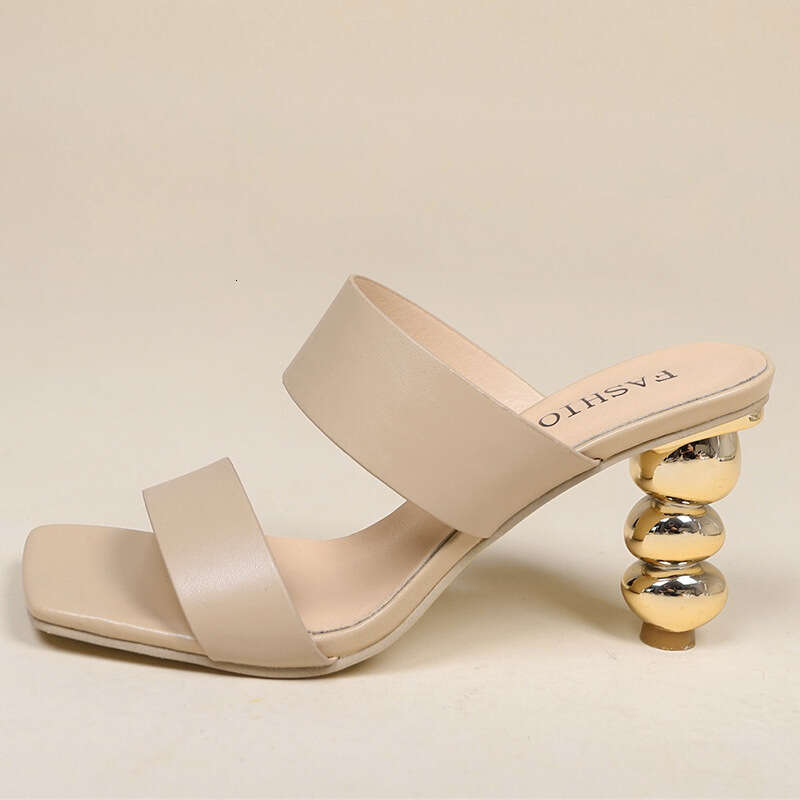 Fashion women slippers Summer New High Heels One line Slippers Shaped Gourd Heel Sandals Large size summer shoes sandals high heels shoes