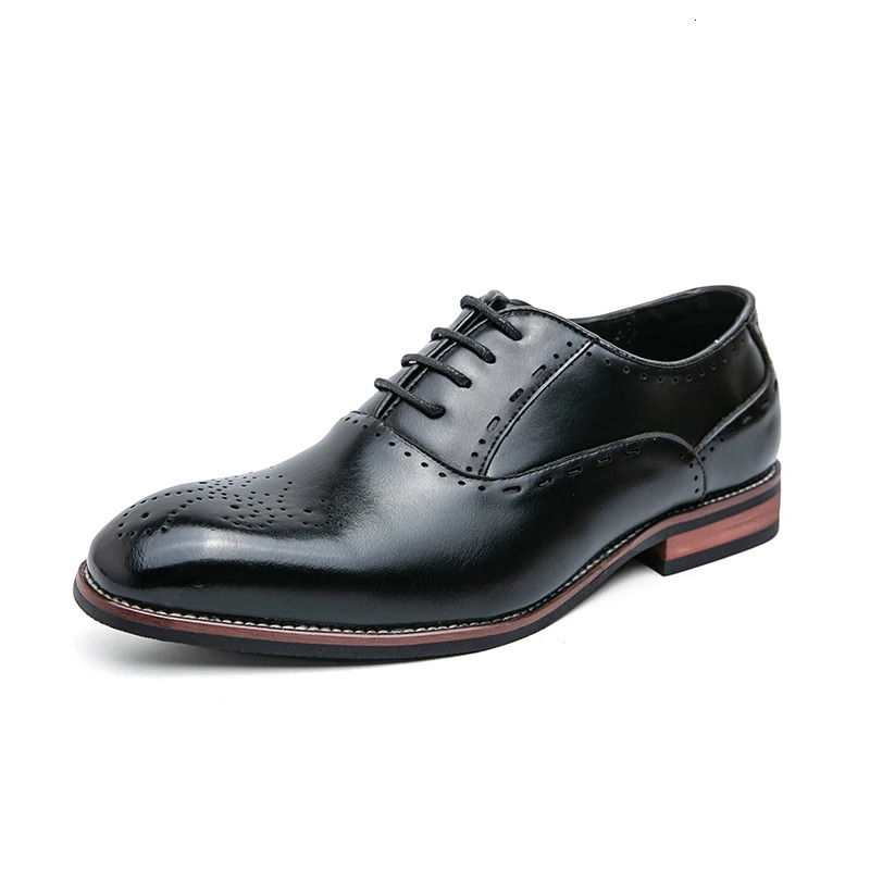 High quality business formal leather shoes mens casual dress shoes classic Italian formal Oxford elegant shoes mens office shoes 241007