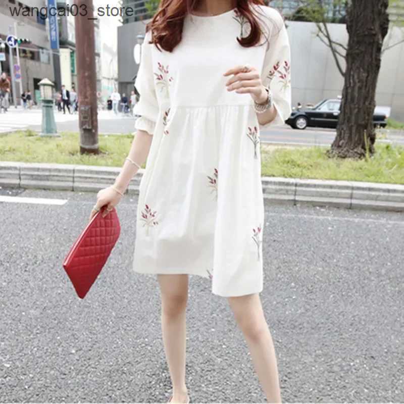 Maternity Dresses Loose Summer Maternity Dresses Cotton Pregnant Pregnancy Clothes for Women Maternity Clothings Dress Summer L240910