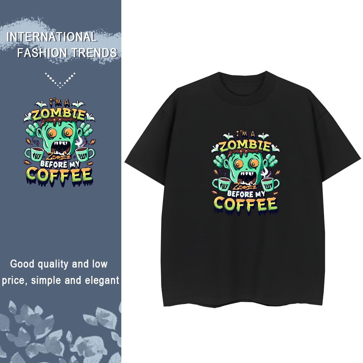 Fashion Casual T Shirt For Woman 100% Cotton 230g Breathable Street skull Woman Tshirt Free Shipping Black White Tee Shirt