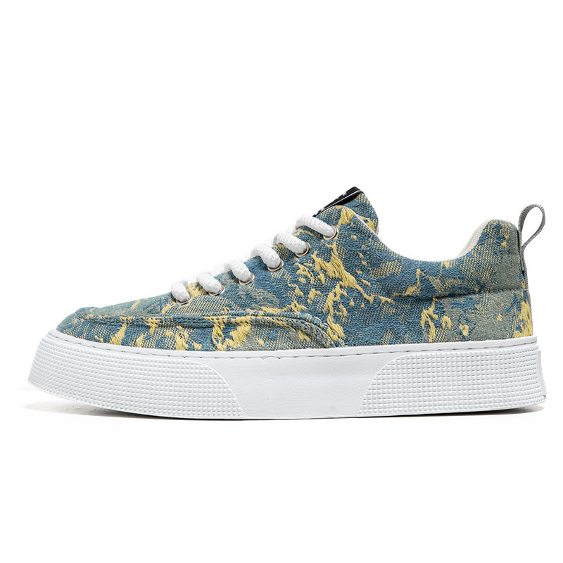 Men Shoes Fashion Casual Shoes Thick Sole Increase Height Printed Trendy Design Sense Versatile Multi Colors Free shipping