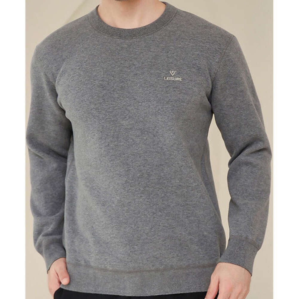 Men's warm cotton jacket, single piece top, lamb fleece mid neck knitted sweater with thick fleece, winter fashion base shirt