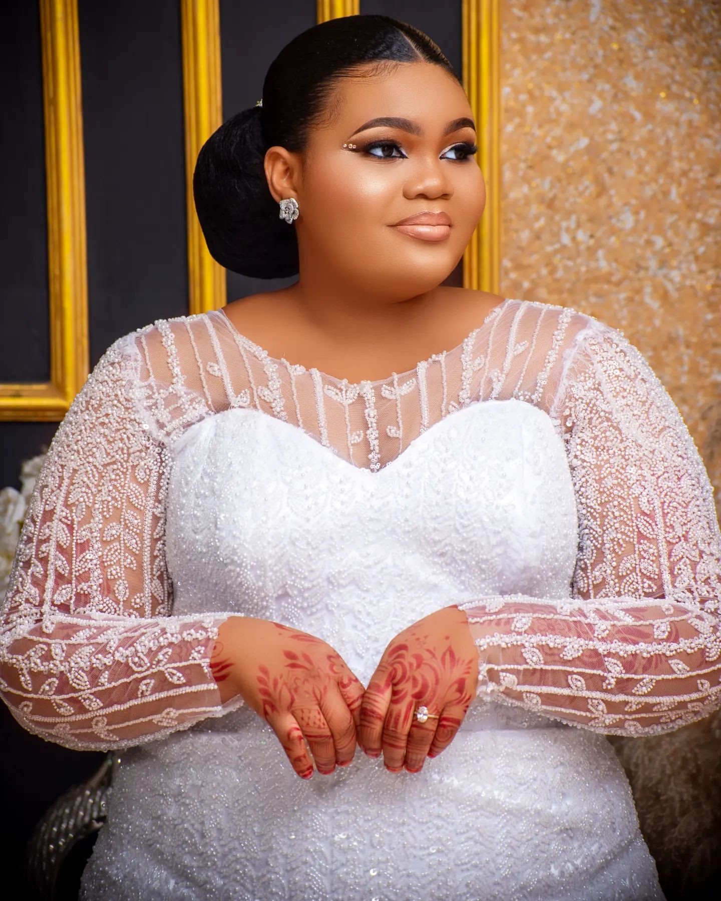 2024 Arabic Aso Ebi Plus Size White Mermaid Wedding Dresses Full Sleeves Sequined Lace Vintage Elegant Bridal Gowns Dress ZJ6454