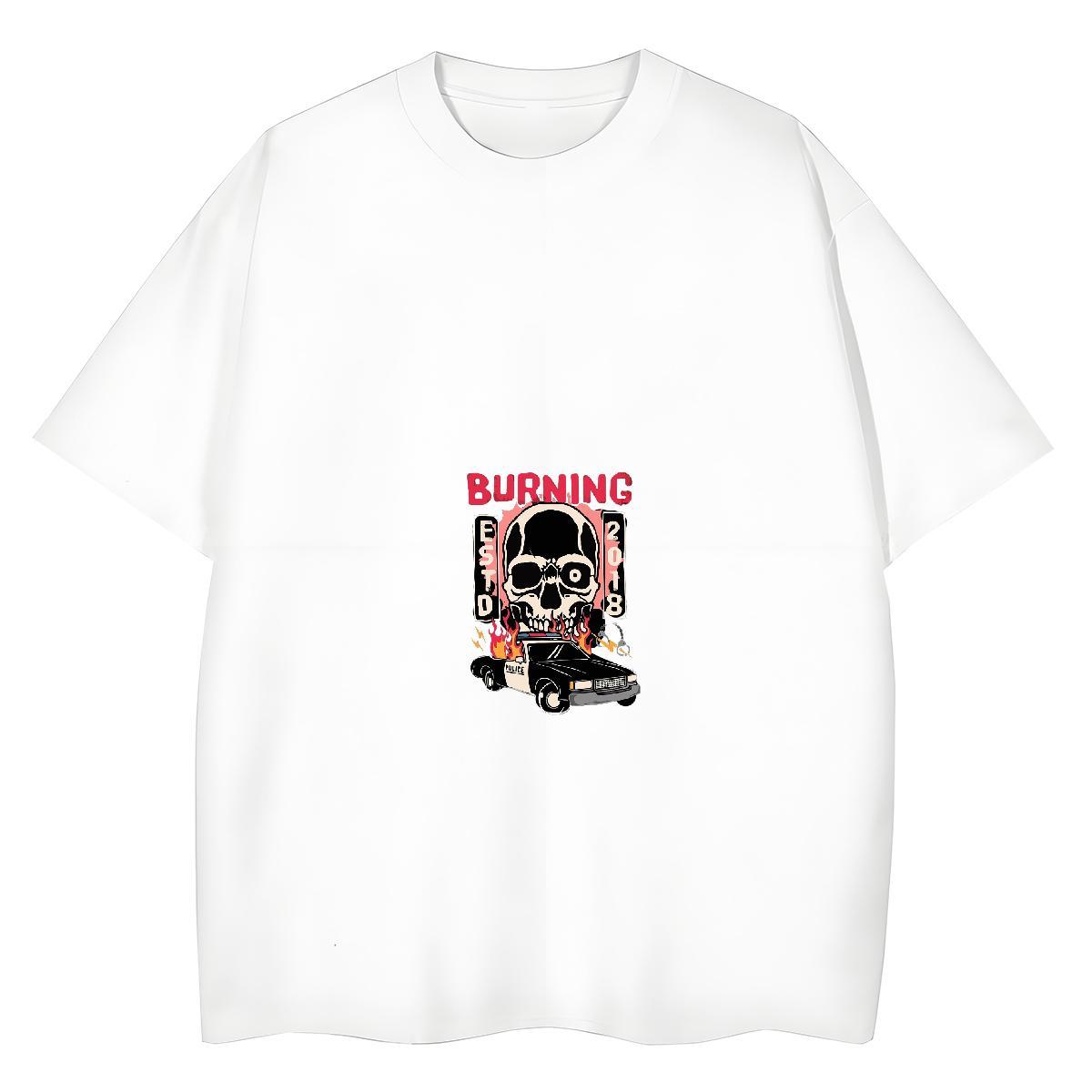 Brand Woman T Shirts 230g Cotton Breathable Short Sleeve High Street Hip Hop skull Woman Tshirt Popular Customized Tops Tees