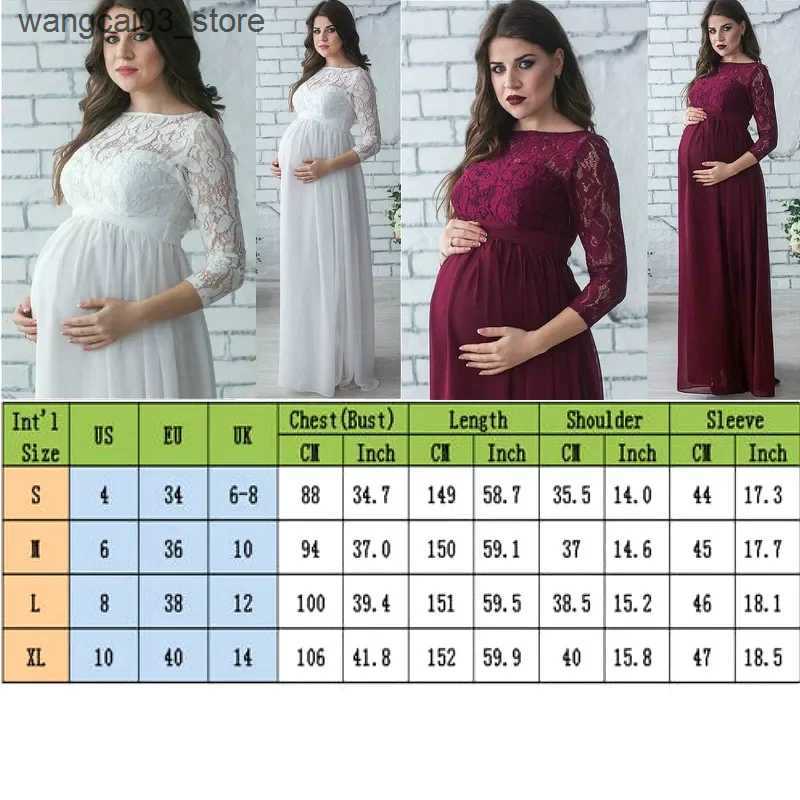 Maternity Dresses Women Pregnant Maternity Dress 2021 Pregnancy Clothes Long Sleeve Lace Party Maxi Dress Maternity Clothes for Photography Props L240