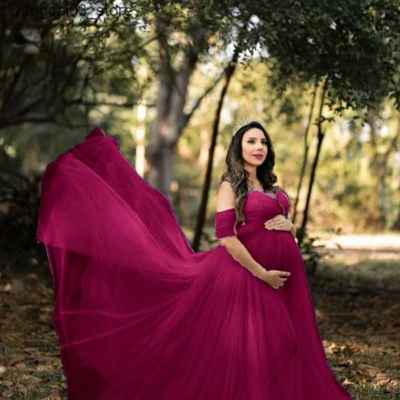 Maternity Dresses New Off Shoulder Maternity Dress for Photoshoot Lace Pregnant Dress Long Maxi Dress Maternity Gown Photography Props Photo Shoot L24