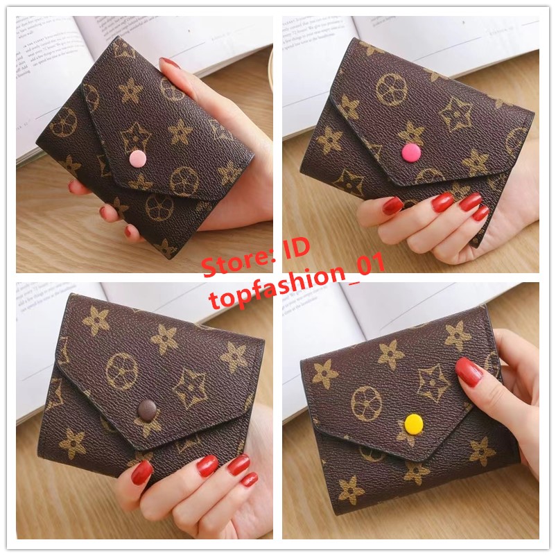 Women Wallets Holders for women Coin Purse Small Wallet victorine Woman Card Holder Luxury Brown Flower Short Wallets Mini Wallets credit card holder wallet With Box