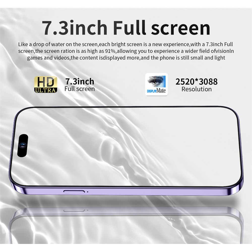 14 Pro Max Mobile 7.3-inch HD Screen Android 14 Phone Qualcomm 888 CPU,16GB+1TB Cell Phone,50MP+108MP Camera Pixels 7800mAh Battery 5G Dual SIM Card C