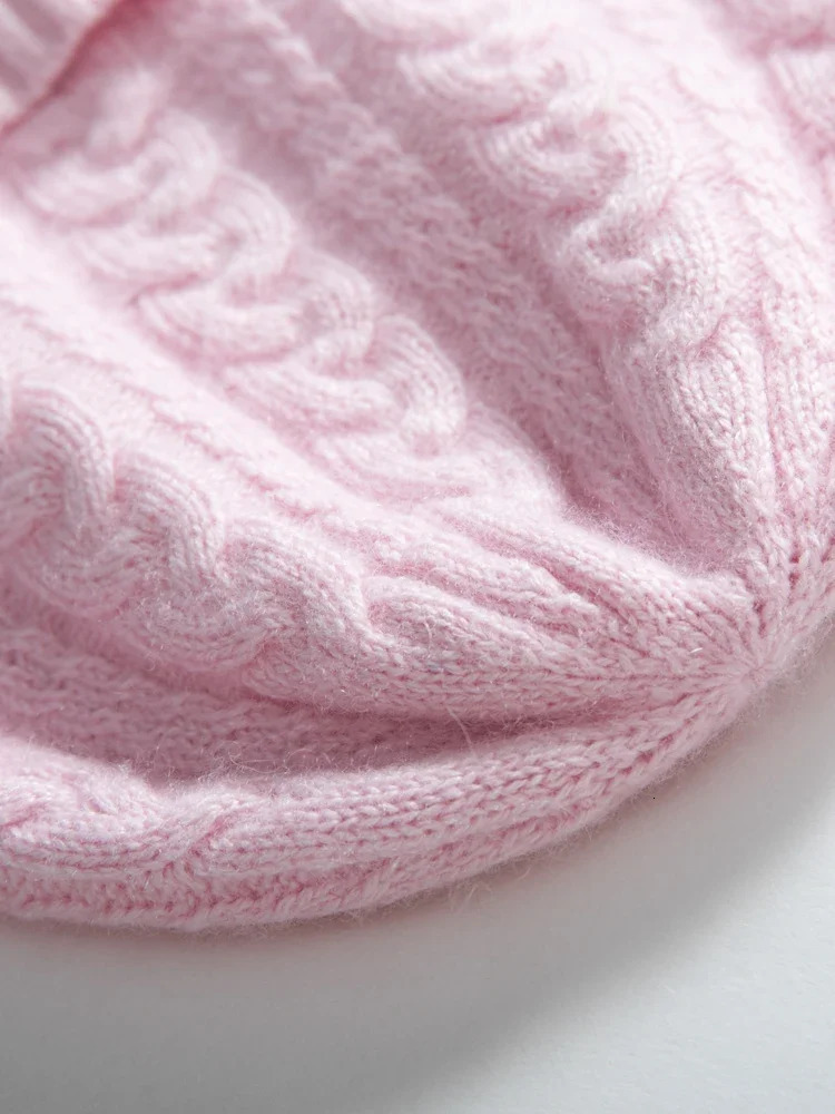 Childrens Cashmere Cable Knitted Beanies Boys Hat Wool Girls Casual Year Christmas Soft Winter Warm Hair Children 241009