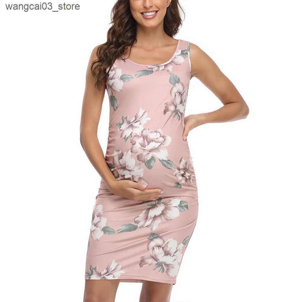Maternity Dresses 2024 Womens Maternity Sleeveless Dresses Maternity Tank Dress Mama Baby Shower Pregnancy Dress L240910