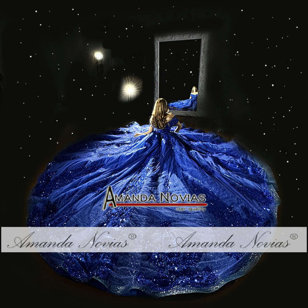 Royal Blue Off Shoulder Sixteen Girls Wedding Quinceanera Dress