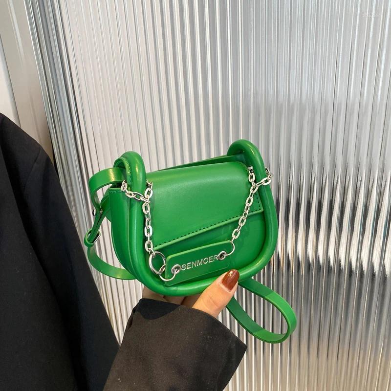 Shoulder Bags Designer Chain Tag Bag Women'S Simple Green Pu Handbag Woman Fashion Casual Leather Mini Female Crossbody e8ee