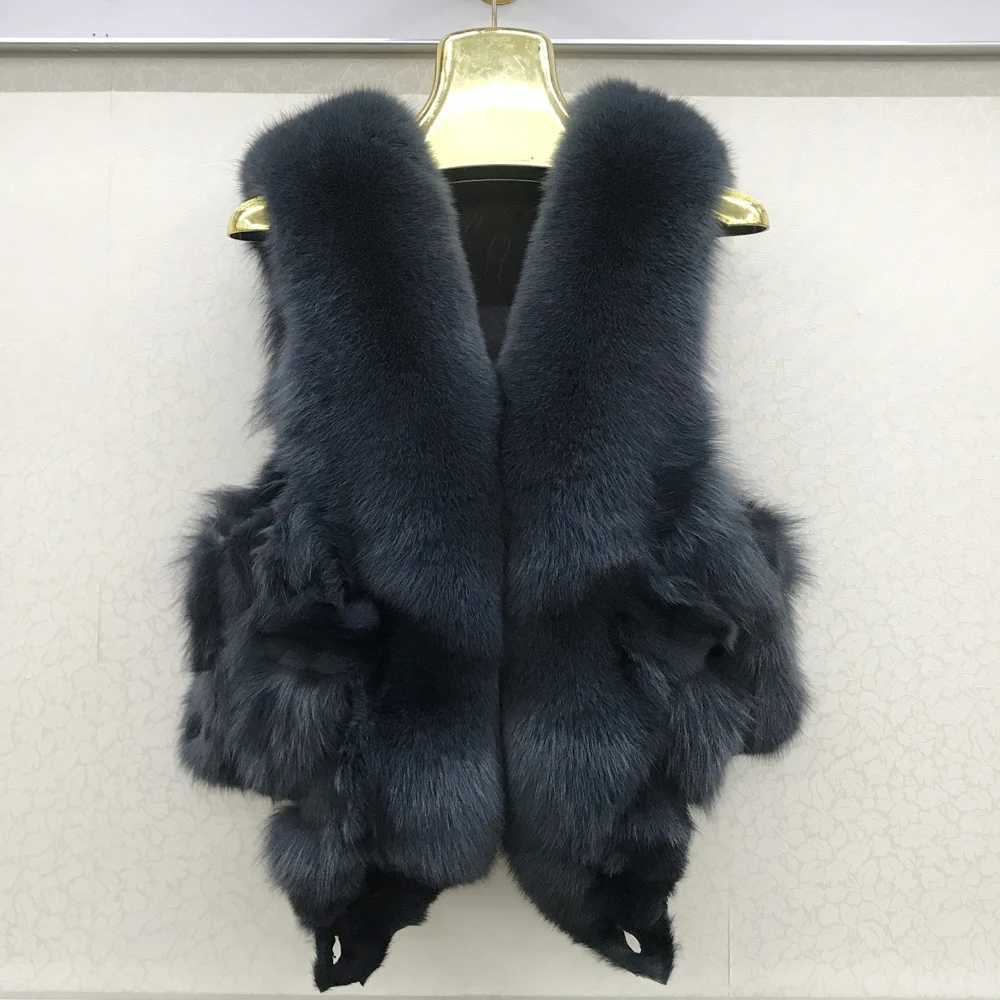 2024 hot selling womens 100% genuine fox fur vest natural soft fox fur sleeveless jacket womens high-quality warm fox fur vest W241010