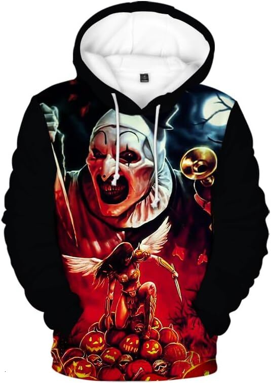 Hoodie for Mens Womens Clown Print Hoodies Men Women 3D Printed Graphic Novelty Hoodies Unisex Long Sleeve Pullover Graphic