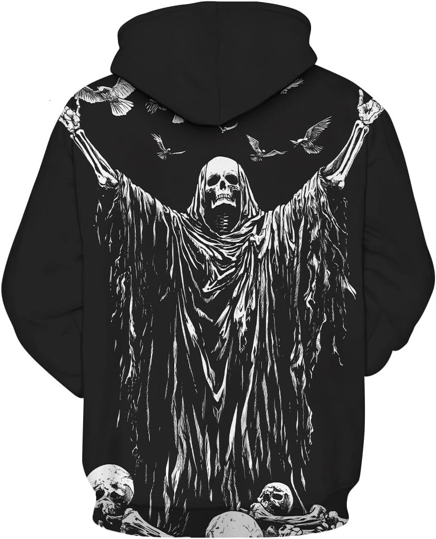 Hoodie for Mens Womens Mens Skull 3D Print Hoodies Novelty Sweatshirt Hooded Casual Pattern Hoodie Pullover With Pockets Graphic Hoodies sweatshirt