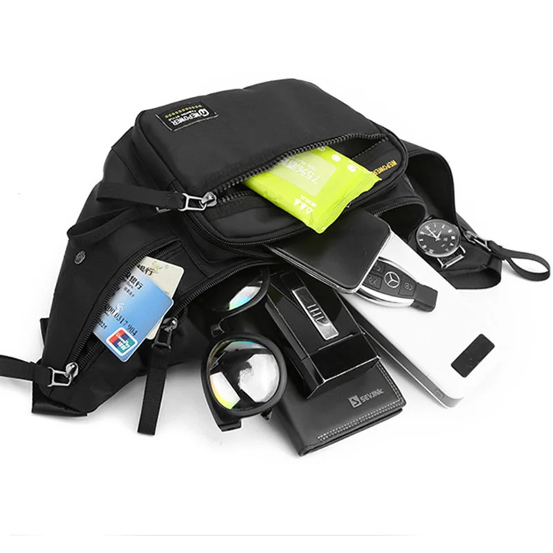 Mens waist Fanny bag with waterproof nylon multi-purpose sports travel hiking mens suspender chest bag Bum Hip bag 241008