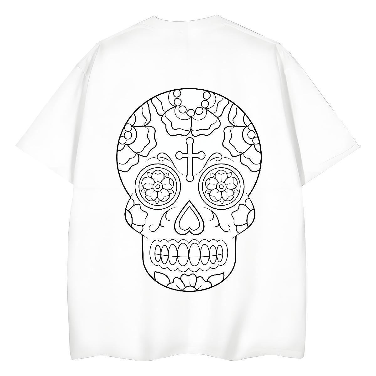 Brand T Shirts Women 230g 100% Cotton O Neck Short Sleeves Hip Hop skull Womens Tshirts Designer Anime Print Wear