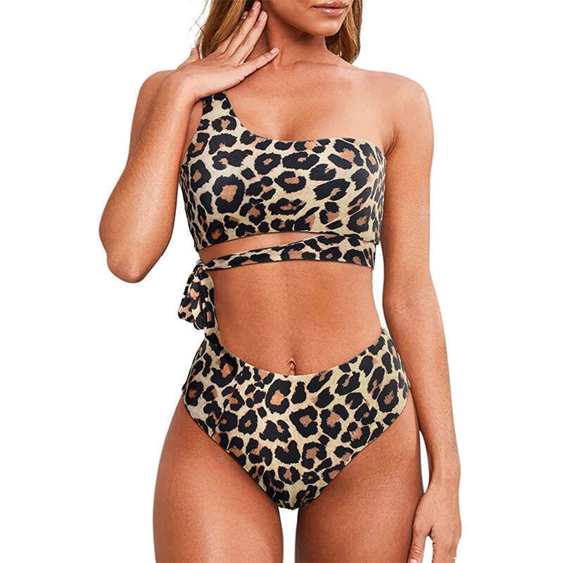 2023 Women's New Single Shoulder Strap Bikini Split Vest Swimsuit