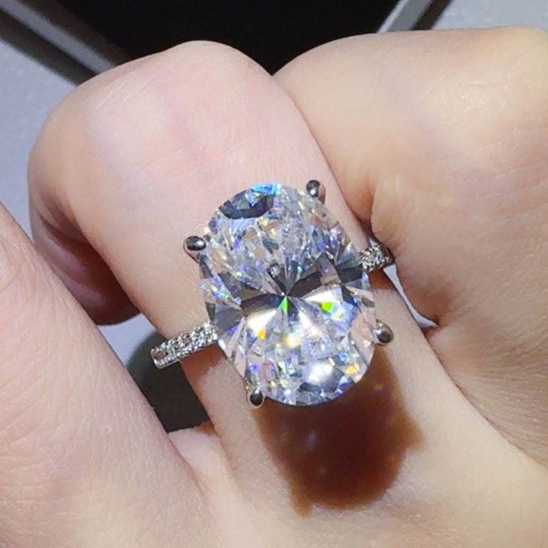 Women Charming Moissanite Ring S925 Sterling Silver 8ct D Color Moissanite Band Rings for Women Promise Jewelry Engagement Rings Gift