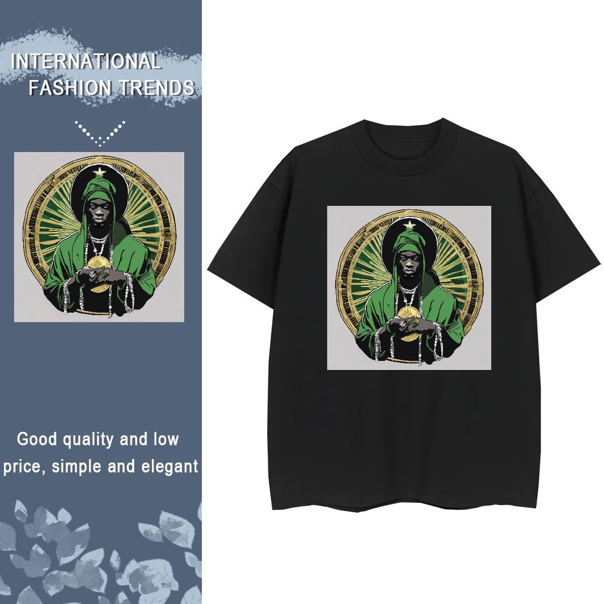 2024 Designer T shirt 230g 100% Cotton Breathable Crew Neck Daily Outfit cash Women Tshirts Loose fit Anime Wear