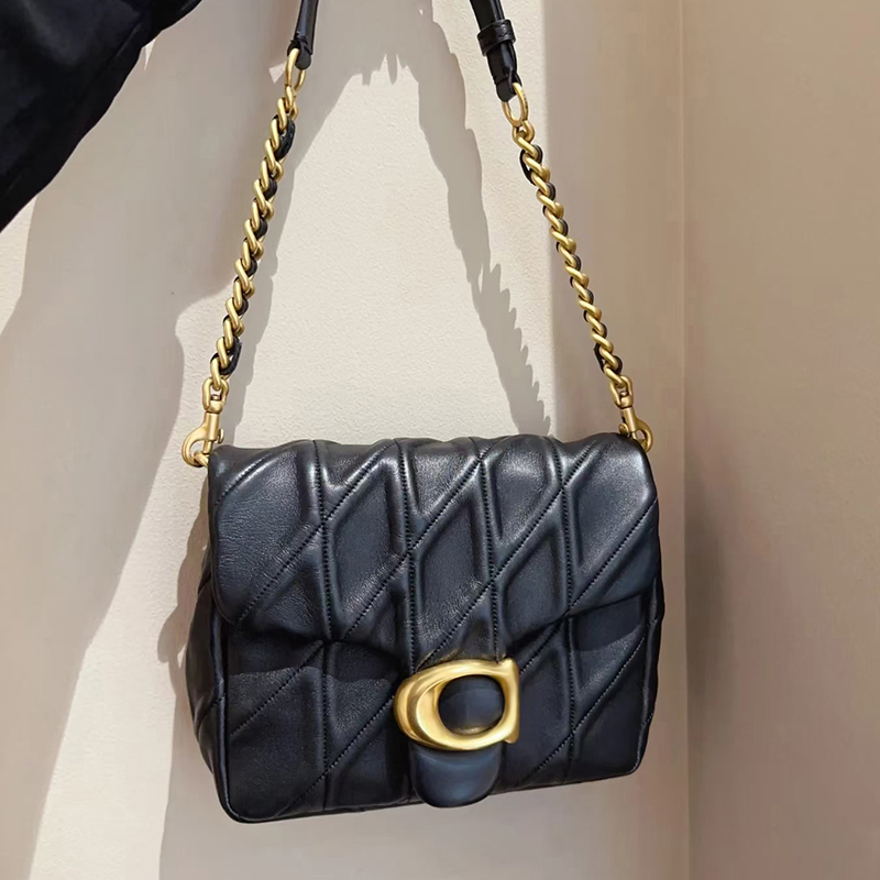 top quality women tabby envelope bag letter crossbody genuine handbag gold chain luxury underarms Bag casual sac luxe black messenger flap wallet pure color sacoche