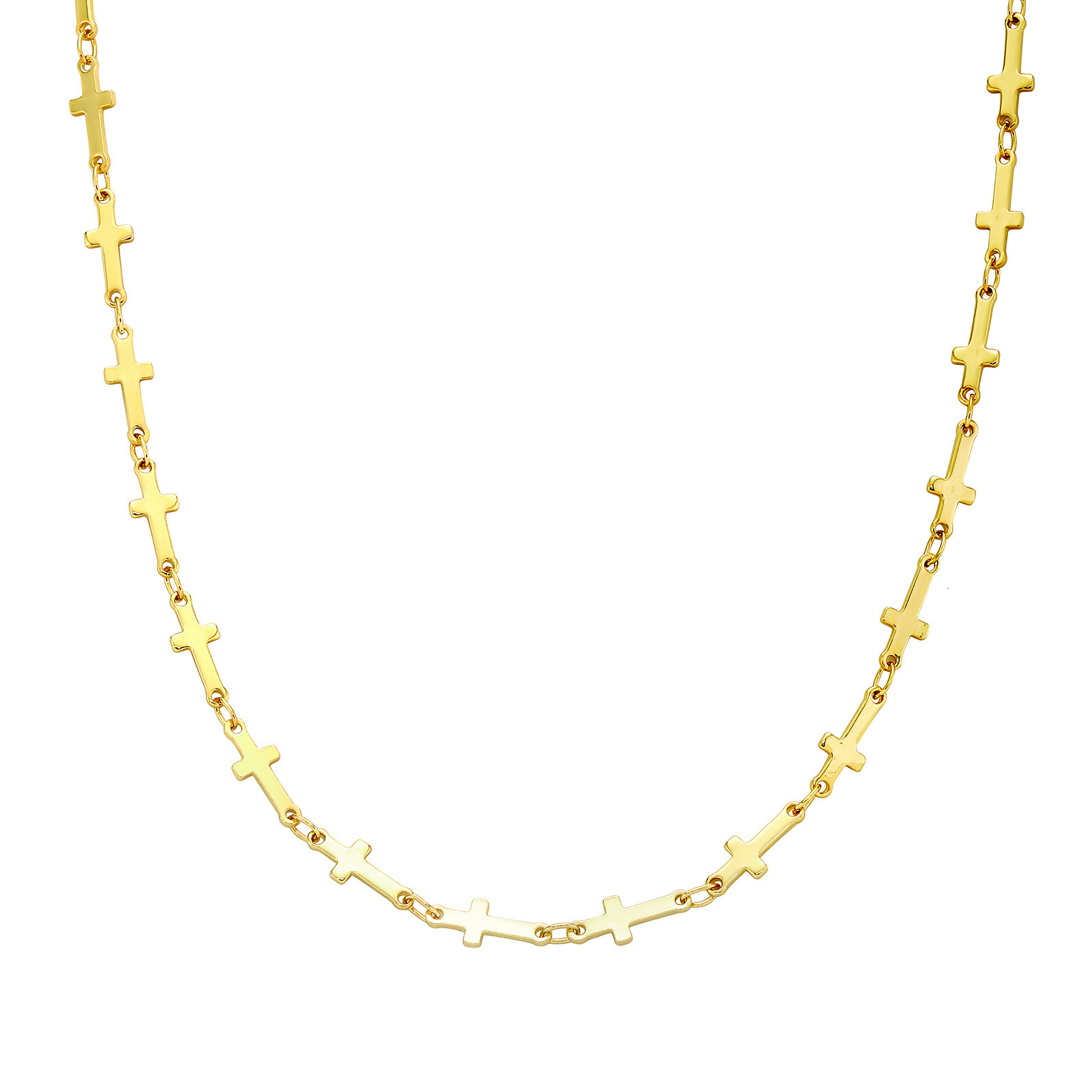 Unisex Bone Cross Charms Necklace INS Style Fashion Neck Chain Mens and Womens Personalized Hip Hop Punk Rock Gold Color Chains Jewelry Rapper Bijoux 