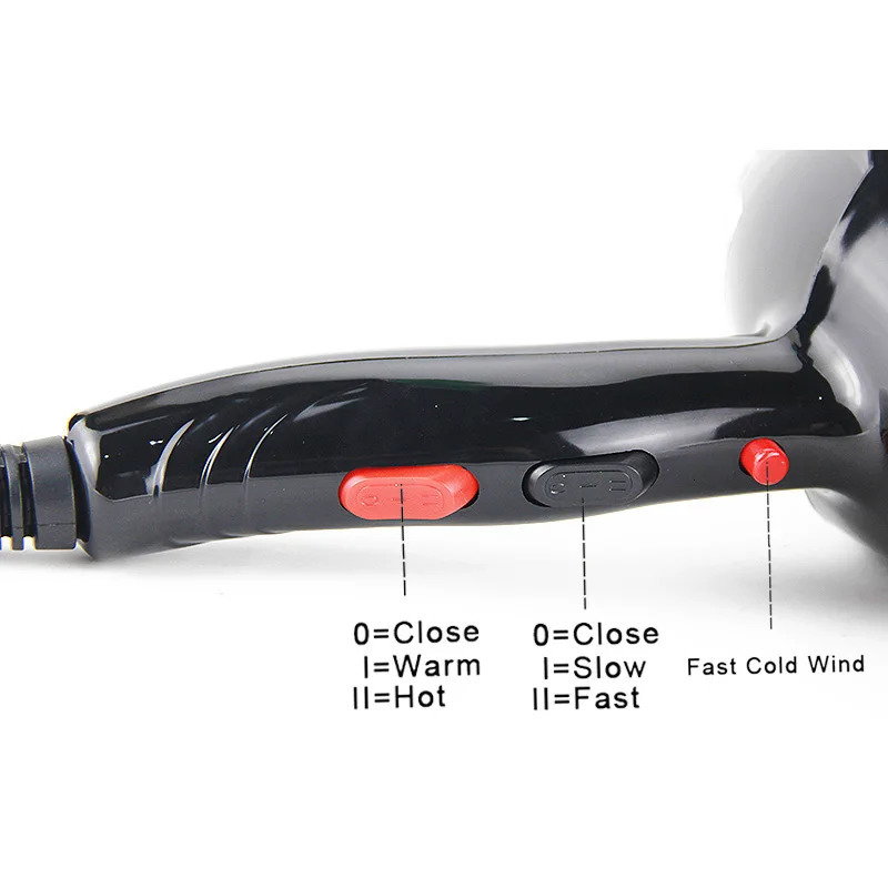 For hairdresser and hair salon long wire EU Plug Real 2300w power professional blow dryer salon Hair Dryer hairdryer 241009