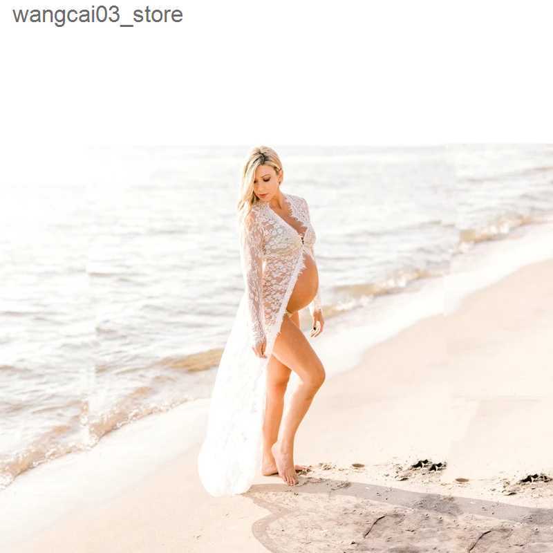 Maternity Dresses Maternity photography props maxi Maternity gown lace Maternity Dress Fancy shooting photo summer pregnant DS39 L240910