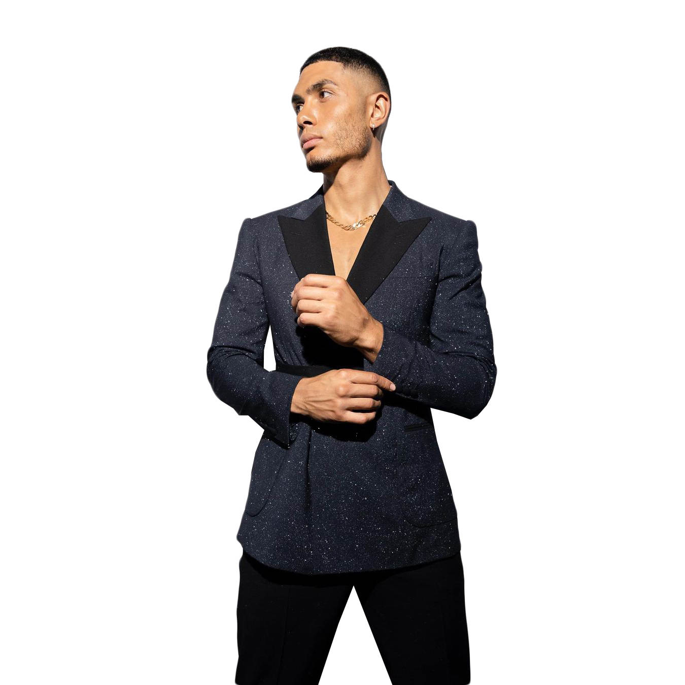 Shiny Wedding Suits Peaked Lapel Jacket 2Pieces Set Men's Tuxedo with Belt Tailored Dinner Prom Groom Blazer Custom Made Coat+Pants