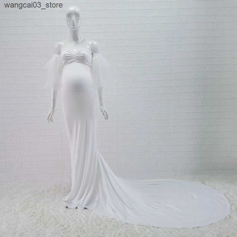 Maternity Dresses Stretchy Maternity Photography Long Dress Sleeveless Mermaid Skinny Pregnancy Photoshoot Dress Pregnant Woman Maxi Gown L240910