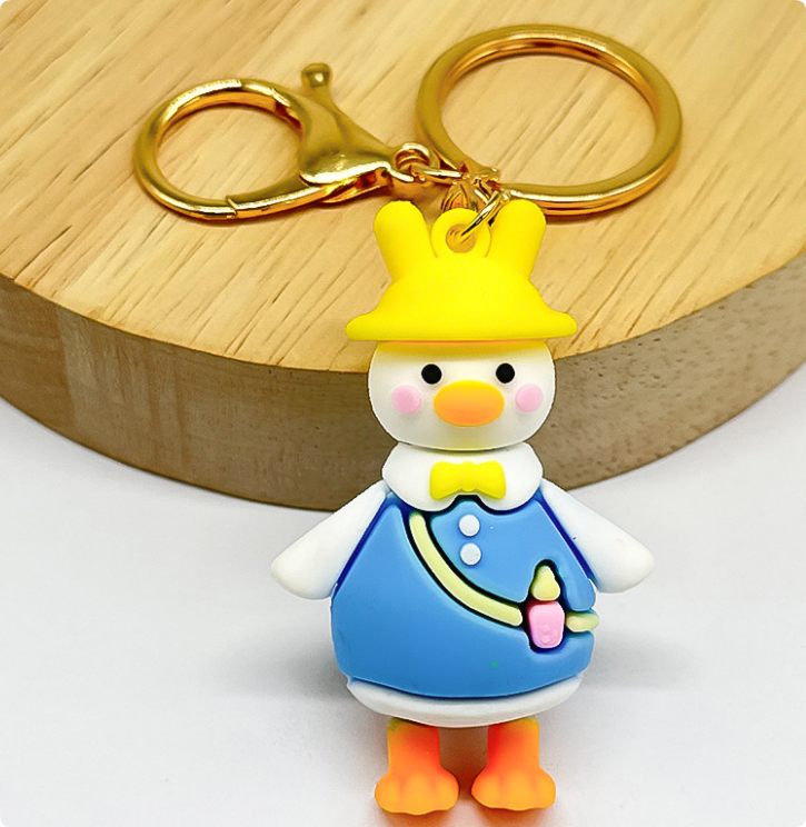 Fashion Keychains Women Men Cartoon PVC Bag Charm Key Chain Wallet Coin Purse Lanyard Accessories Keychain