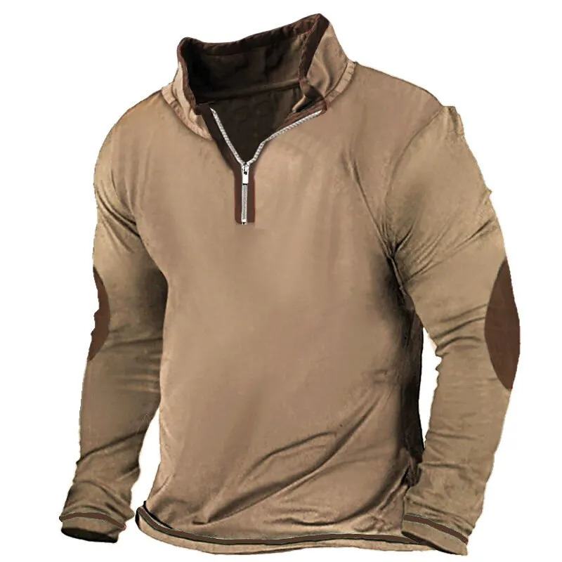 Casual Simplicity Style Half Zip Long Sleeve Sweatshirts Autumn Vintage Clothes Fashion Stand Collar Loose Tops Daily Pullover 241011