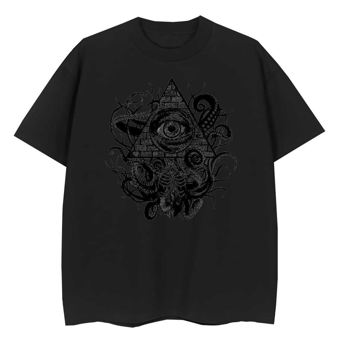 2024 Womens T Shirts 100% Cotton 230g O Neck Short Sleeves Casual Beach eye of the devil Womens Tshirts Loose fit Oversized L-4XL Tees