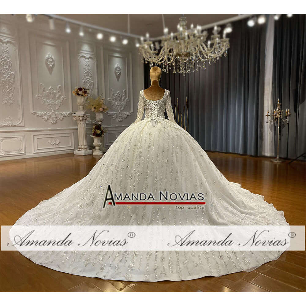 Amanda Novias Removable Necklace Crystal Wedding Dress