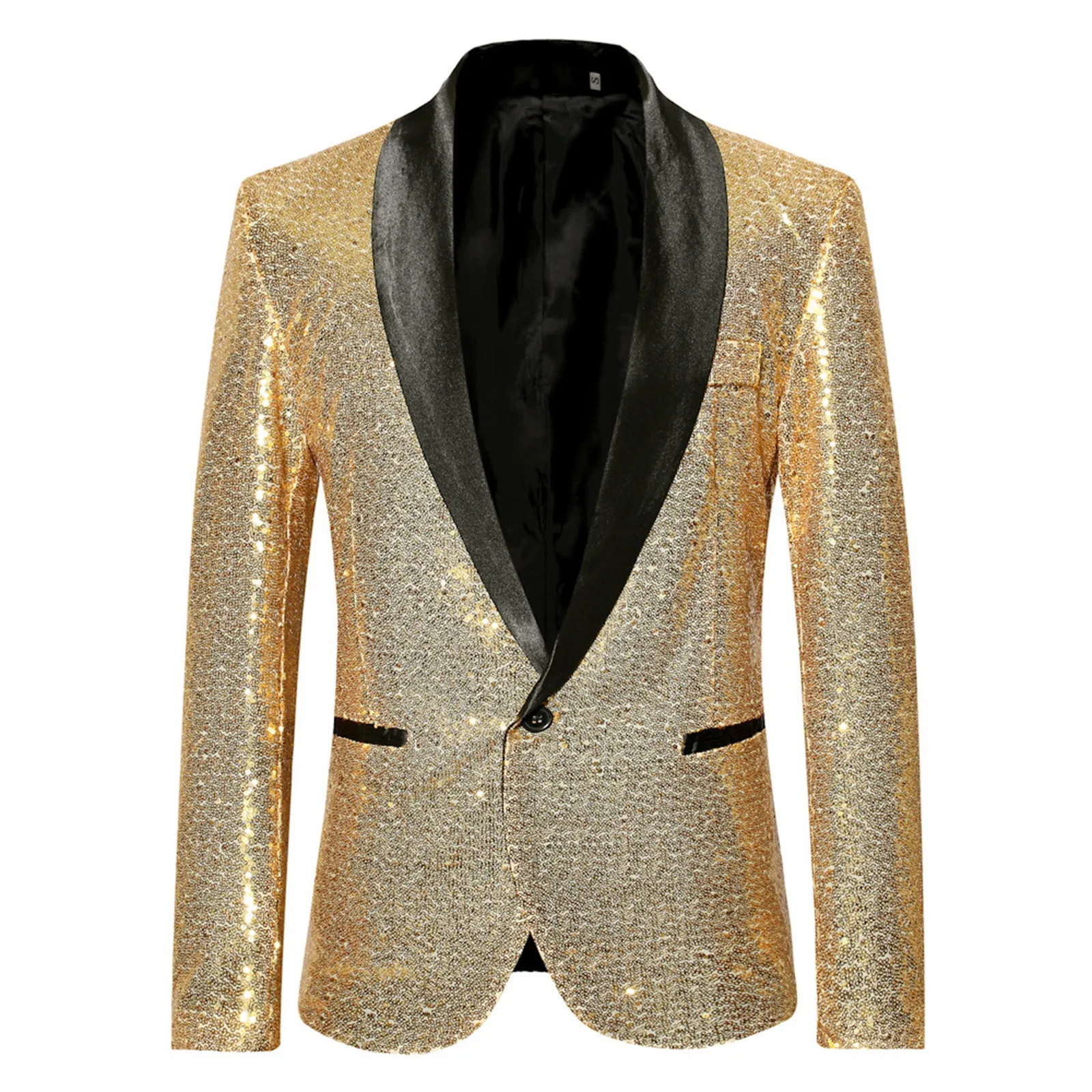 Mens casual fashion set with sequins mens stage personalized performance Emcee sequin solid color set casual clothing 241007
