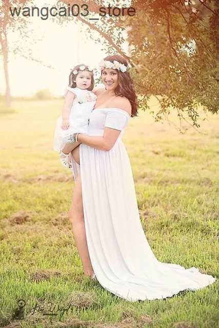 Maternity Dresses Maternity Photography Props Pregnancy Clothes Maxi Maternity photography Dress Cotton Maternity Dress For photography Props L240910